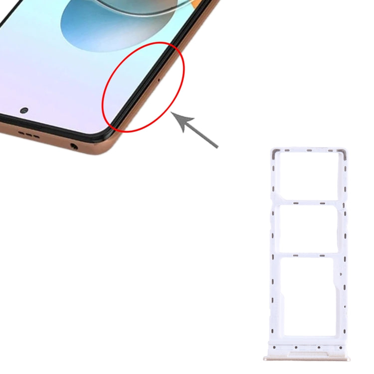 For Tecno Camon 18 SIM Card Tray + SIM Card Tray + Micro SD Card Tray (Gold) by buy2fix