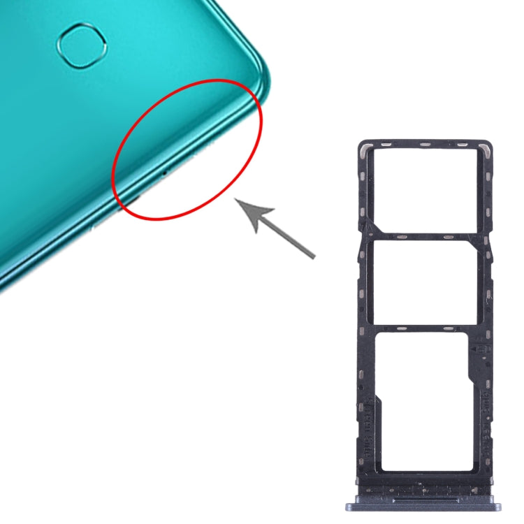 For Tecno Spark Go 2022 SIM Card Tray + SIM Card Tray + Micro SD Card Tray (Dark Blue) by buy2fix