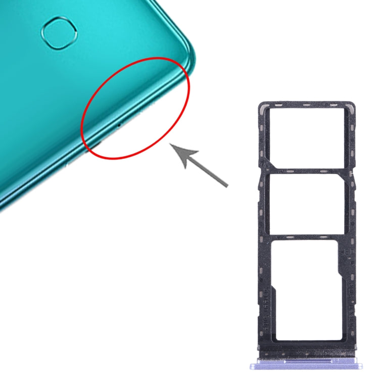 For Tecno Spark Go 2022 SIM Card Tray + SIM Card Tray + Micro SD Card Tray (Purple) by buy2fix