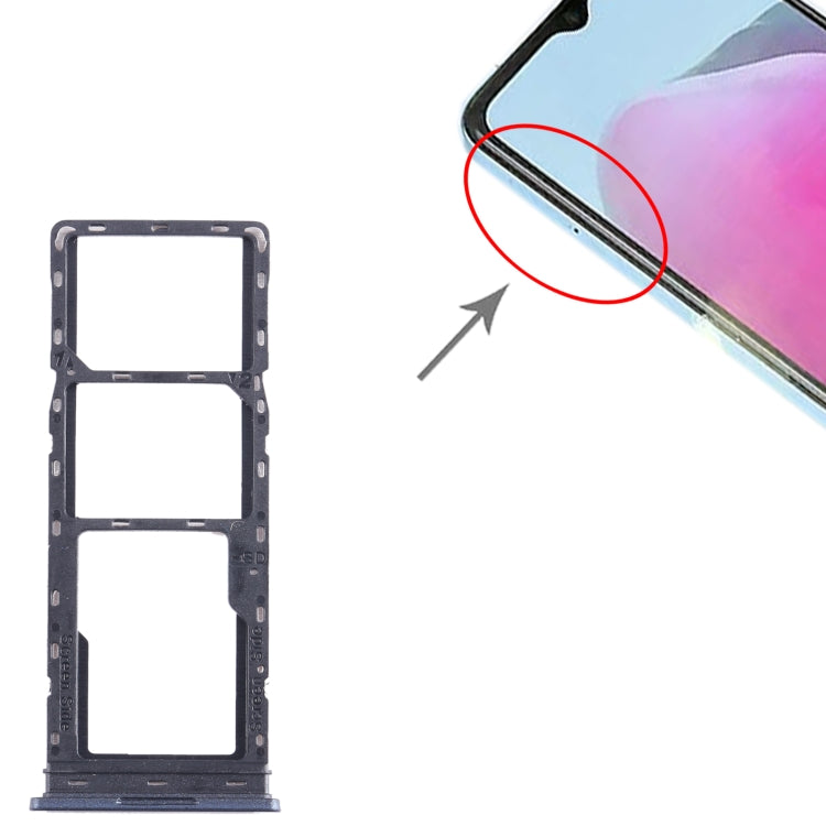 For Tecno Pop 7 Pro BF7 SIM Card Tray + SIM Card Tray + Micro SD Card Tray (Blue) by buy2fix