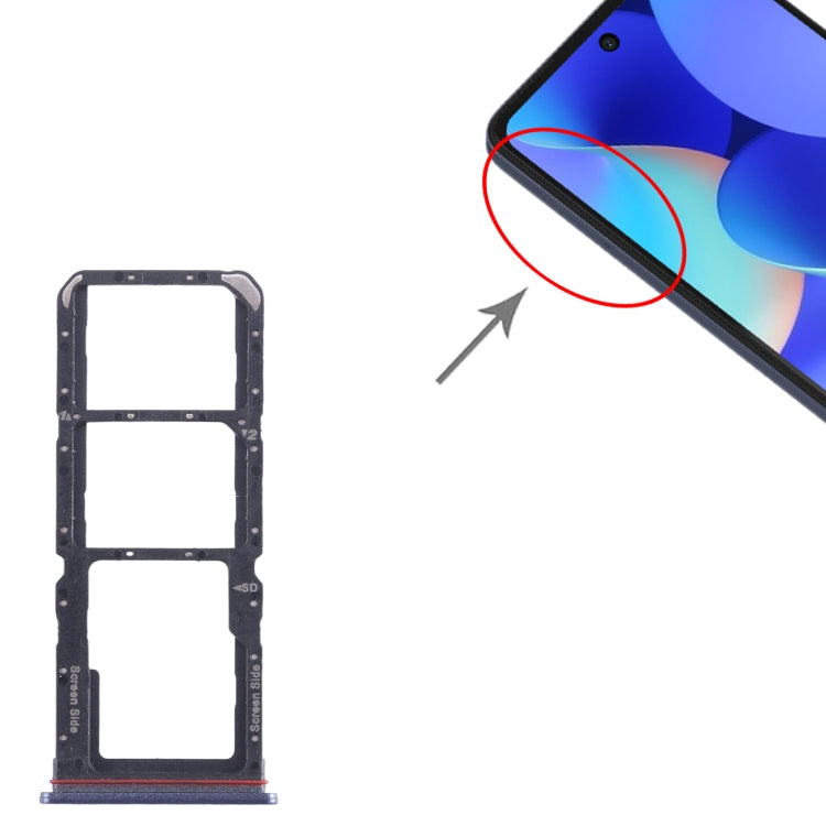 For Tecno Spark 10 Pro KI7 SIM Card Tray + SIM Card Tray + Micro SD Card Tray (Blue) by buy2fix