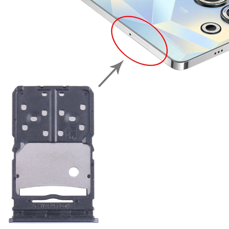 For Tecno Camon 20 SIM Card Tray + Micro SD Card Tray (Silver) by buy2fix