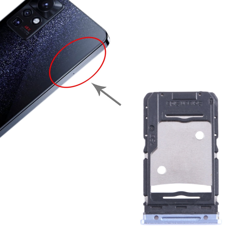 For Infinix Zero X Pro X6810 SIM Card Tray + SIM Card Tray + Micro SD Card Tray (Blue) by buy2fix