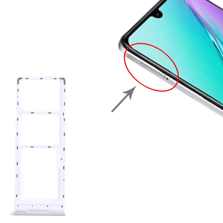 For Infinix Note 11 X663 SIM Card Tray + SIM Card Tray + Micro SD Card Tray (White) by buy2fix