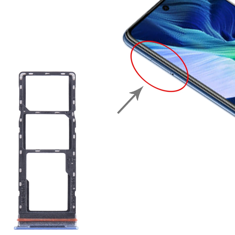For Infinix Note 11i SIM Card Tray + SIM Card Tray + Micro SD Card Tray (Blue) by buy2fix