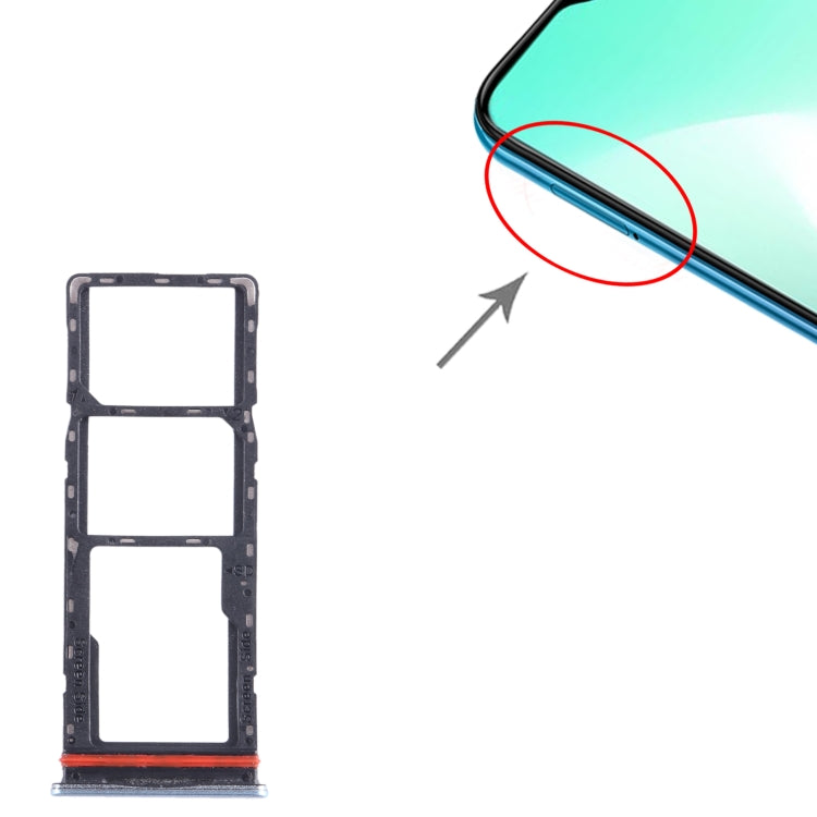 For Infinix Hot 11 Play SIM Card Tray + SIM Card Tray + Micro SD Card Tray (Blue) by buy2fix