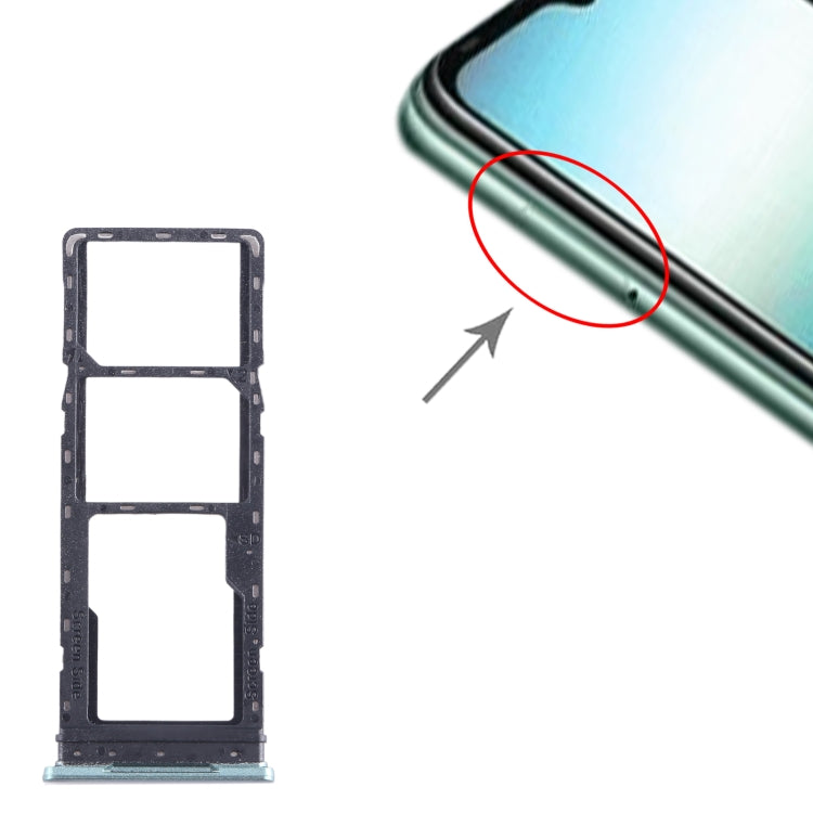 For Infinix Hot 12i X665B SIM Card Tray + SIM Card Tray + Micro SD Card Tray (Green) by buy2fix