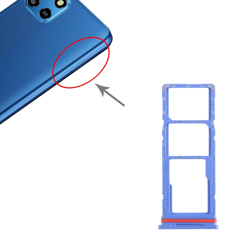 For Infinix Smart 6 HD X6512 SIM Card Tray + SIM Card Tray + Micro SD Card Tray (Dark Blue) by buy2fix