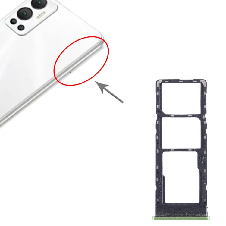 For Infinix Hot 12 X6817 SIM Card Tray + SIM Card Tray + Micro SD Card Tray (Green) by buy2fix