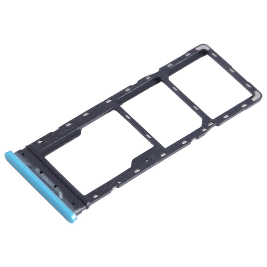 For Infinix Hot 12 X6817 SIM Card Tray + SIM Card Tray + Micro SD Card Tray (Blue) by buy2fix