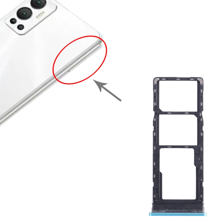 For Infinix Hot 12 X6817 SIM Card Tray + SIM Card Tray + Micro SD Card Tray (Blue) by buy2fix