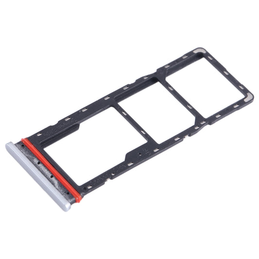 For Infinix Hot 12 X6817 SIM Card Tray + SIM Card Tray + Micro SD Card Tray (Silver) by buy2fix