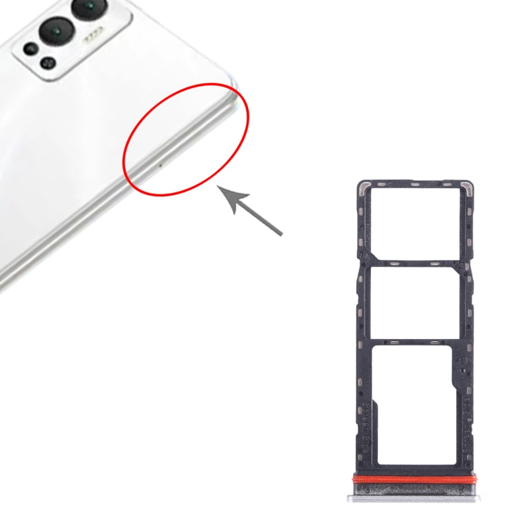 For Infinix Hot 12 X6817 SIM Card Tray + SIM Card Tray + Micro SD Card Tray (Silver) by buy2fix