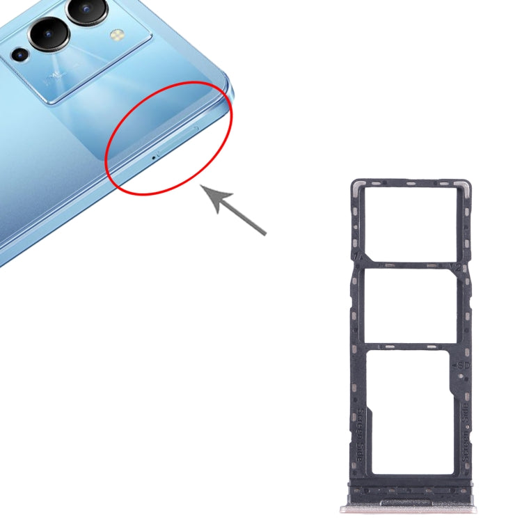 For Infinix Note 12 4G X663 SIM Card Tray + SIM Card Tray + Micro SD Card Tray (Gold) by buy2fix