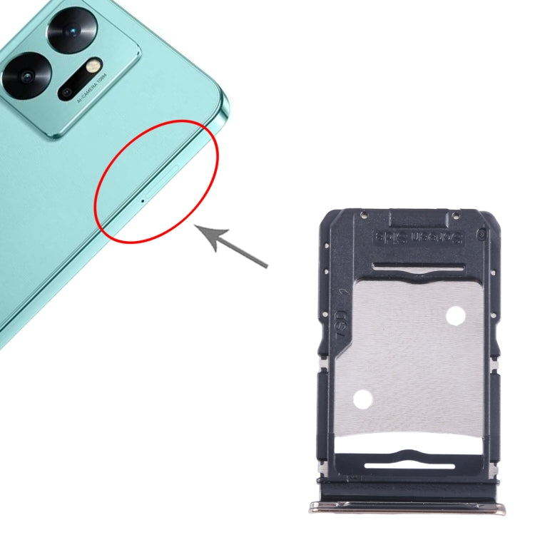 For Infinix Zero 20 X6821 SIM Card Tray + SIM Card Tray + Micro SD Card Tray (Gold) by buy2fix