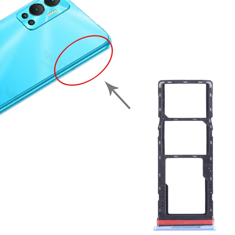 For Infinix Hot 20i X665 SIM Card Tray + SIM Card Tray + Micro SD Card Tray (Blue) by buy2fix