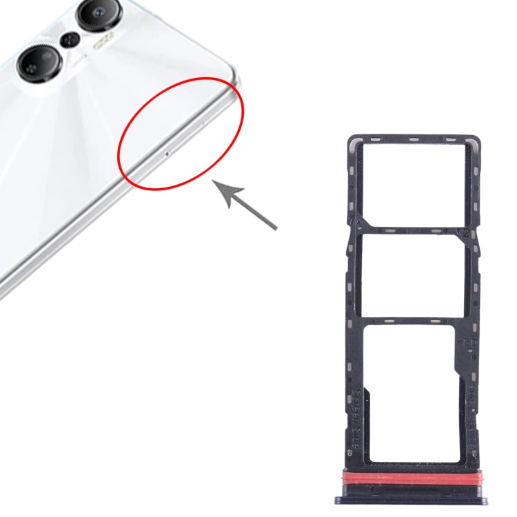 For Infinix Hot 20 X6826 SIM Card Tray + SIM Card Tray + Micro SD Card Tray (Black) by buy2fix