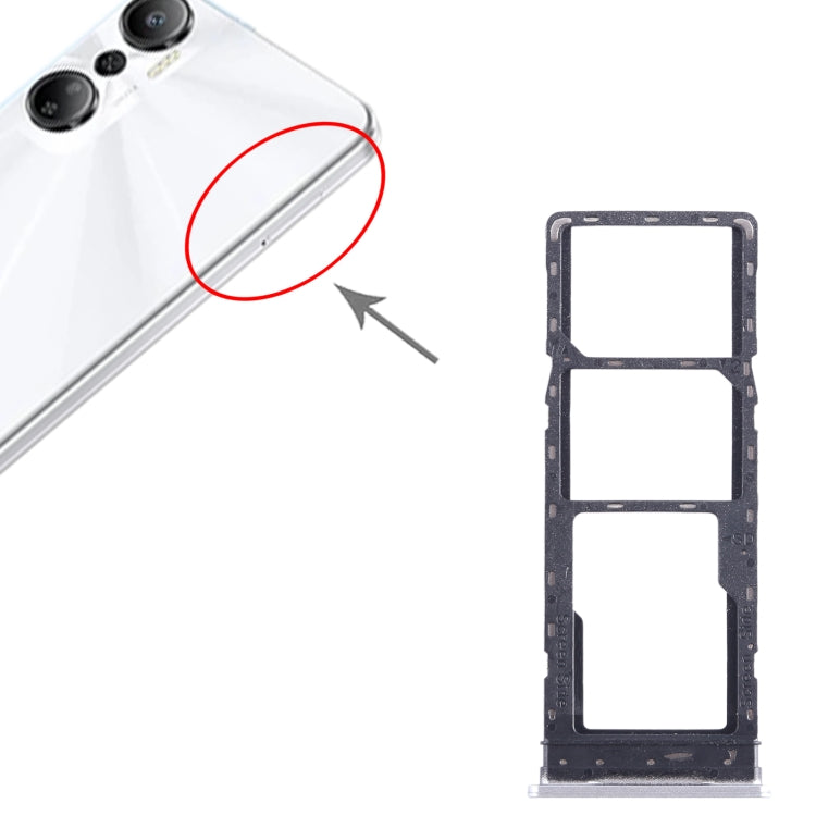 For Infinix Hot 20 X6826 SIM Card Tray + SIM Card Tray + Micro SD Card Tray (White) by buy2fix