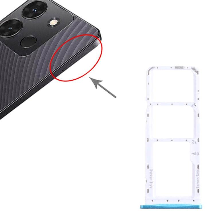 For Infinix Smart 7 India X6517 SIM Card Tray + SIM Card Tray + Micro SD Card Tray (Green) by buy2fix