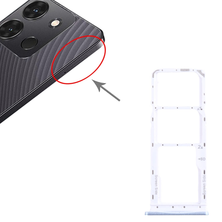 For Infinix Smart 7 India X6517 SIM Card Tray + SIM Card Tray + Micro SD Card Tray (Blue) by buy2fix