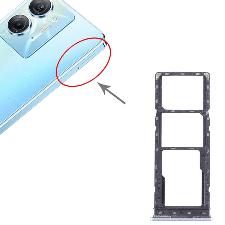 For Infinix Hot 30i X669 SIM Card Tray + SIM Card Tray + Micro SD Card Tray (Blue) by buy2fix