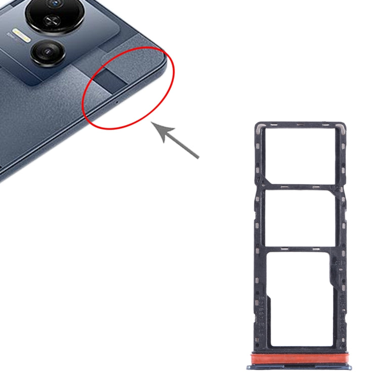 For Tecno Spark 10 SIM Card Tray + SIM Card Tray + Micro SD Card Tray (Black) by buy2fix
