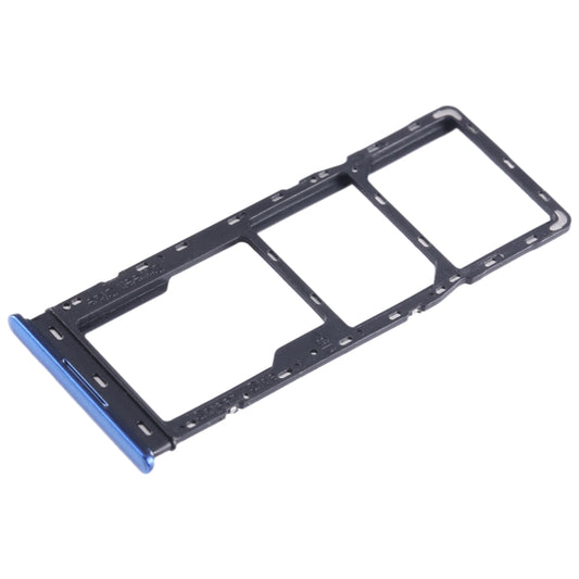 For Tecno Spark 10 SIM Card Tray + SIM Card Tray + Micro SD Card Tray (Blue) by buy2fix