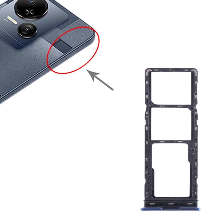 For Tecno Spark 10 SIM Card Tray + SIM Card Tray + Micro SD Card Tray (Blue) by buy2fix