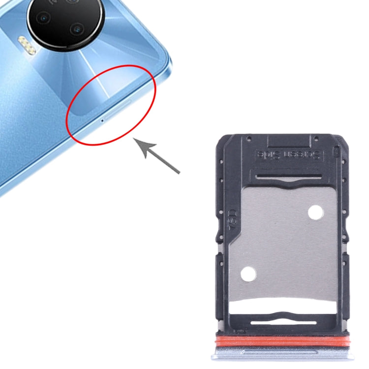 For Infinix Note 12 Pro 4G SIM Card Tray + SIM Card Tray + Micro SD Card Tray (Silver) by buy2fix