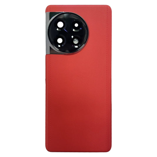 For OnePlus 11R CPH2487 Battery Leather Back Cover(Red) by buy2fix
