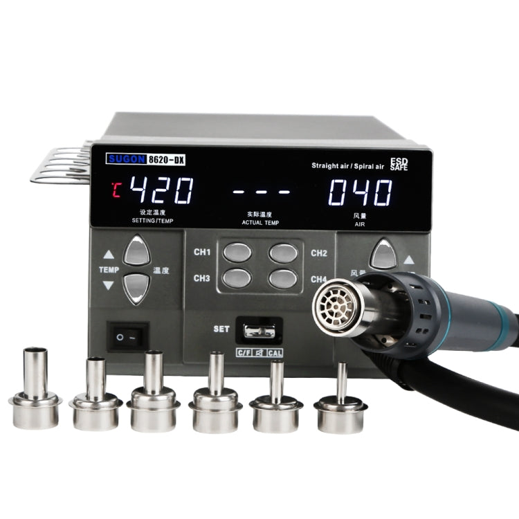 SUGON 8620-DX 1200W Straight and Spiral Hot Air Gun, EU Plug by SUGON