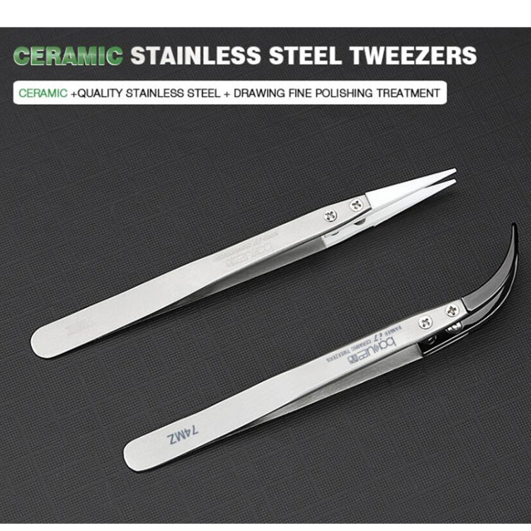 BAKU BA-I7-74MZ Stainless Steel Curved Tweezers by BAKU