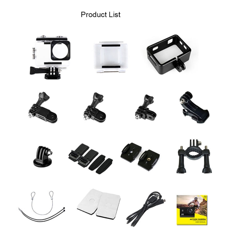 C1 Dual-Screen 2.0 inch + 1.3 inch Screen Anti-shake 4K WiFi Sport Action Camera Camcorder with Waterproof Housing Case, Allwinner V316, 170 Degrees Wide Angle (Black) by buy2fix