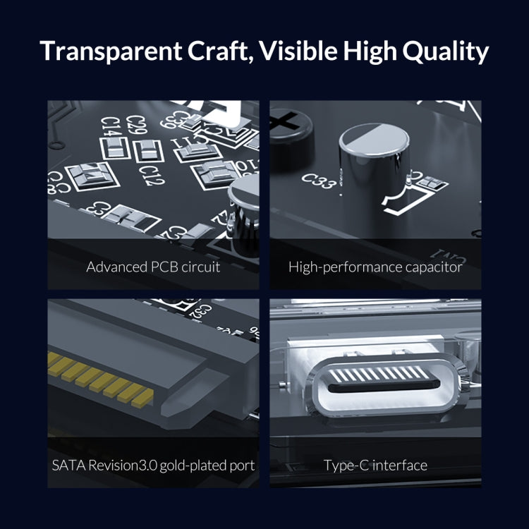 Transparent Series 2.5 inch 10Gbps Hard Drive Enclosure with Stand by ORICO