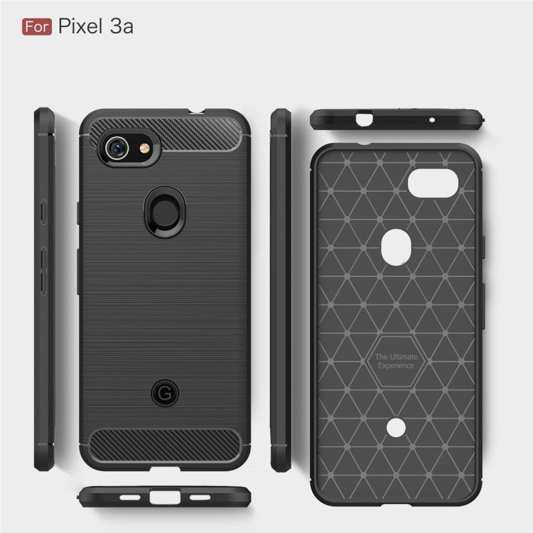 Brushed Texture Carbon Fiber TPU Case for Google Pixel 3a(Black) by buy2fix