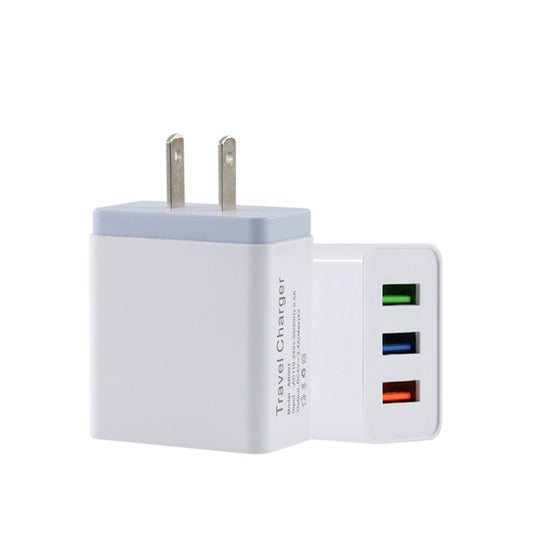 2A 3USB Mobile Phone Travel Charger US PLug(gray) by buy2fix