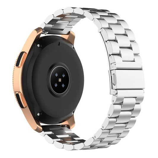 For Huawei GT2/GT/Samsung Galaxy Watch 46mm R800/Samsung Gear S3 22mm 3-Beads Stainless Steel Watch Band(Silver) by buy2fix
