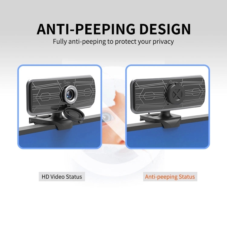 Gsou T16s 1080P HD Webcam with Cover Built-in Microphone for Online Classes Broadcast Conference Video by Gsou