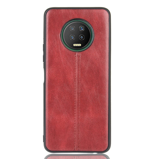 For Infinix Note 7 Shockproof Sewing Cow Pattern Skin Texture PC + PU + TPU Case(Red) by idewei