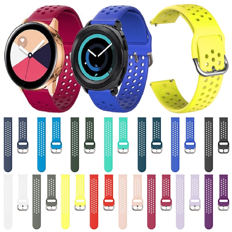 20mm For Huami Amazfit GTS / Samsung Galaxy Watch Active 2 / Huawei Watch GT2 42MM Inner Buckle Breathable Watch Band(Red) by buy2fix