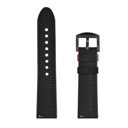 22mm For Huawei Watch GT2e / GT2 46mm Zigzag Leather Watch Band(Black) by buy2fix
