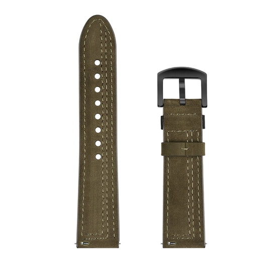 22mm For Huawei Watch GT2e / GT2 46mm Zigzag Leather Watch Band(Green) by buy2fix