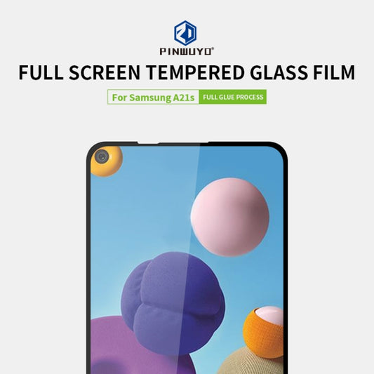 For Samsung Galaxy A21S PINWUYO 9H 2.5D Full Screen Tempered Glass Film(Black) by PINWUYO