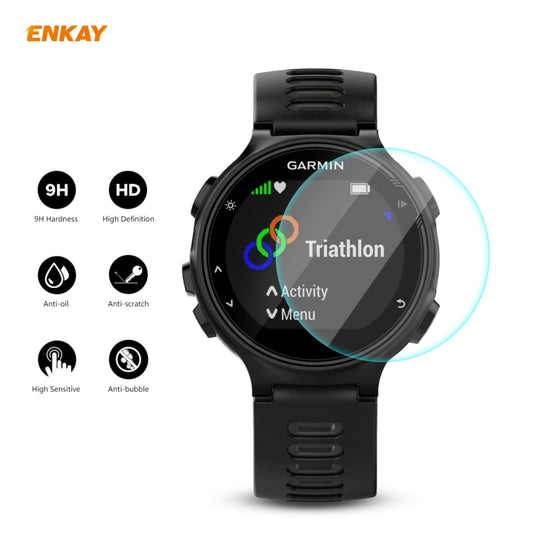 For Garmin Forerunner 735 / 735XT ENKAY Hat-Prince 0.2mm 9H 2.15D Curved Edge Tempered Glass Screen Protector Watch Film by ENKAY