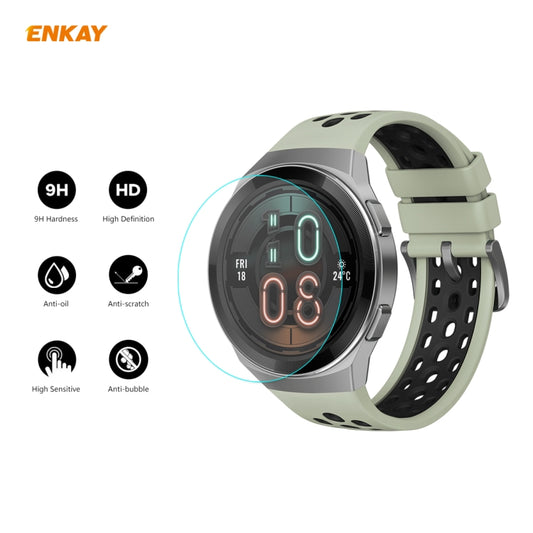 2 PCS For HUAWEI Watch GT 2E 46mm Dynamic Edition ENKAY Hat-Prince 0.2mm 9H 2.15D Curved Edge Tempered Glass Screen Protector Watch Film by ENKAY