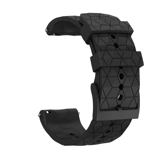 For Suunto Spartan Sport & Suunto 9 / 9 Baro / D5 Universal Football Texture Silicone Watch Band(Black) by buy2fix