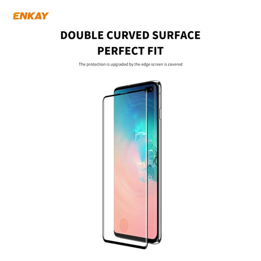 For Samsung Galaxy S10+ ENKAY Hat-Prince 0.26mm 9H 3D Full Glue Explosion-proof Full Screen Curved Heat Bending Tempered Glass Film by ENKAY