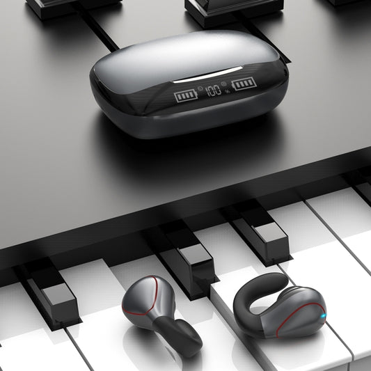 T20 TWS Bluetooth 5.0 Touch Wireless Bluetooth Earphone with Three LED Battery Display & Charging Box, Support Call & Voice Assistant(Gun Gray) by buy2fix