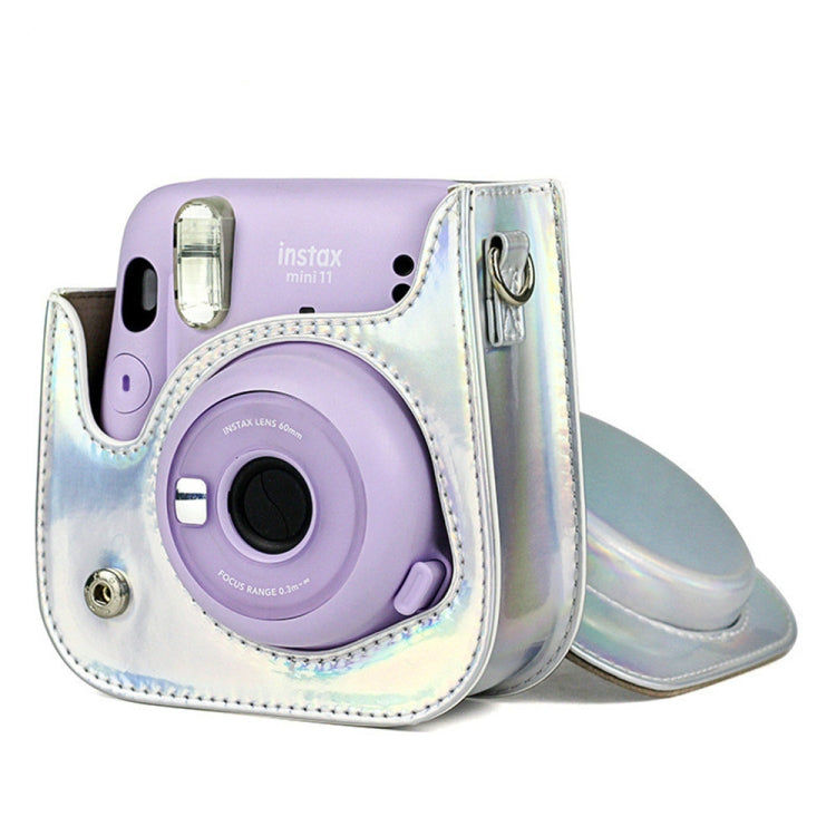 Richwell Portable Aurora PU Leather Camera Case Camera Bag with Shoulder Strap, Suitable for Fujifilm Instax Mini 11(Purple) by Richwell