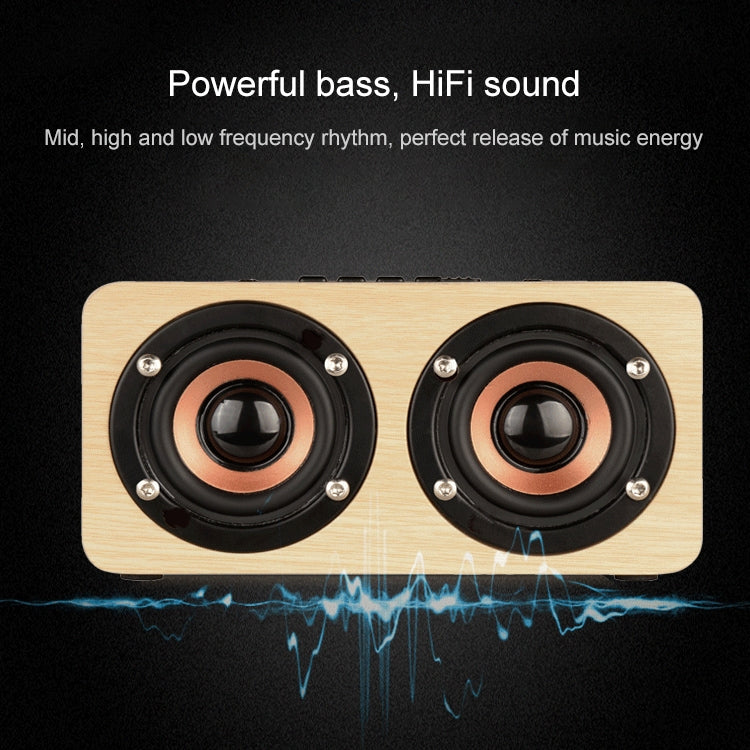 W5 Portable HiFi Shock Bass Wooden Bluetooth Speaker(Dark Brown) by buy2fix
